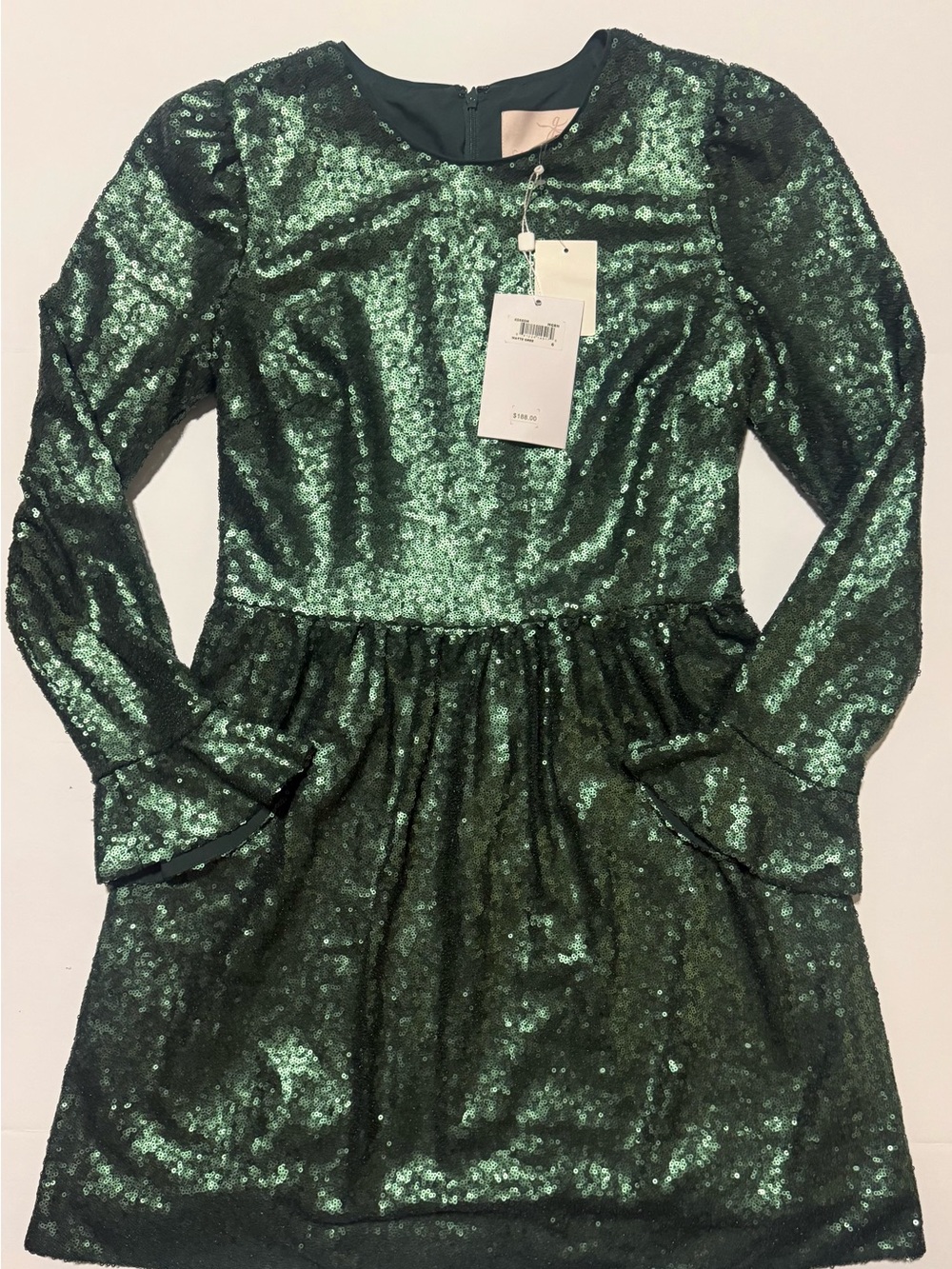 Gal Meets Glam Emerald Green Long Sleeve Sequin Dress